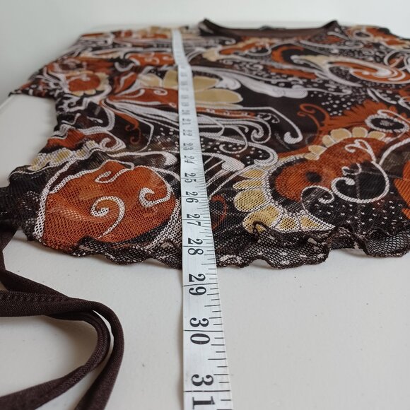 Schott NYC 70s Vintage Abstract Print Mesh Top - Picture 13 of 16